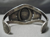 Early Vintage Native American Navajo Cerrillos Turquoise Sterling Silver Bracelet Cuff Old-Nativo Arts
