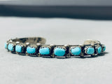 Beautiful Vintage Native American Navajo Blue Gem Turquoise Sterling Silver Bracelet-Nativo Arts