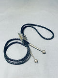 Important Vintage Native American Zuni Sleeping Beauty Turquoise Sterling Silver Bolo Signed-Nativo Arts