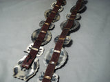One Of Best Vintage Native American Navajo Green Turquoise Sterling Silver Concho Belt-Nativo Arts