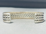 Superior Vintage Native American Navajo Double Rope Sterling Silver Bracelet-Nativo Arts