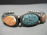 Important Dave Reeves Vintage Native American Navajo Turquoise Sterling Silver Coil Bracelet-Nativo Arts