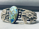 The Most Unique Vintage Native American Navajo Abalone Brownbear Sterling Silver Bracelet-Nativo Arts