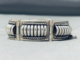 Wider Vintage Native American Navajo Handmade Bridges Sterling Silver Link Channel Bracelet-Nativo Arts