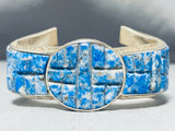 One Of The Most Unique Ever Native American Navajo Lapis Sterling Silver Bracelet-Nativo Arts