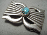 Native American Important Vintage Cochiti Joseph H Quintana Turquoise Sterling Silver Buckle-Nativo Arts