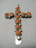 Impressive Vintage Zuni Native American Sterling Silver Cross Pendant Old-Nativo Arts