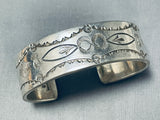 Awesome Vintage Native American Navajo Handcarved Smooth Sterling Silver Bracelet-Nativo Arts