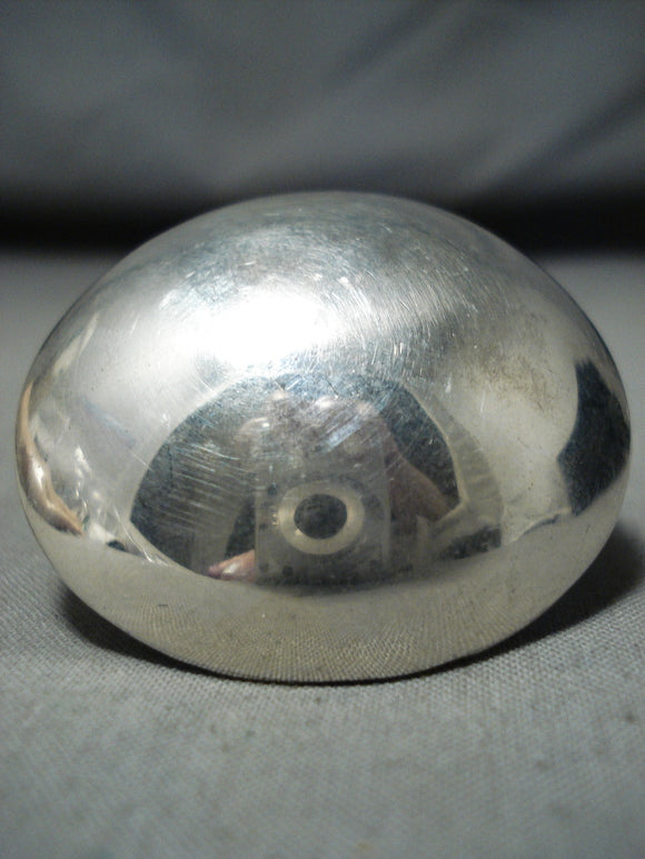 Colossal Domed Native American Navajo Sterling Silver Huge Dome Ring-Nativo Arts