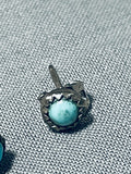 Amazing Vintage Native American Navajo Turquoise Eye Sterling Silver Earrings-Nativo Arts