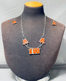 Native American Zuni Pueblo Hogan Village Vintage Sterling Silver Turquoise Necklace Set-Nativo Arts