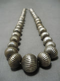Magnificent Vintage Native American Navajo 3d Bead Sterling Silver Native Choker Necklace-Nativo Arts