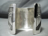Tremendous Navajo Sterling Silver Thunderbird Bracelet Native American-Nativo Arts