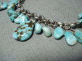 Fabulous Native American Navajo Godber Kingman Turquoise Sterling Silver Bracelet-Nativo Arts