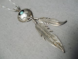 Stunning Vintage Native American Navajo Turquoise Sterling Silver Shadowbox Necklace-Nativo Arts