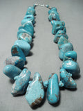 488 Gram Monstrous Vintage Native American Navajo Gilbert Turquoise Sterling Silver Necklace-Nativo Arts
