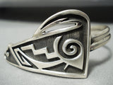 Intricate Vintage Native American Navajo Sterling Silver Geomtric Bracelet Cuff-Nativo Arts