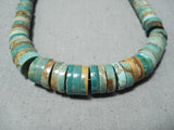 Native American Astonishing Santo Domingo Royston Turquoise Sterling Silver Necklace-Nativo Arts