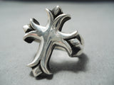 Superlative Navajo Sterling Silver Cross Ring Native American-Nativo Arts