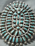 Early Huge Vintage Zuni Native American Navajo Turquoise Sterling Silver Cluster Bracelet-Nativo Arts