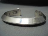 Authentic Vintage Native American Navajo Orville Tsinnie Heavy Sterling Silver Bracelet-Nativo Arts