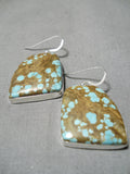 Huge Navajo #8 Turquoise Mine Sterling Silver Earrings Native American-Nativo Arts