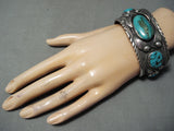 Native American Important Vintage Francisco Gomez Turquoise Sterling Silver Bracelet-Nativo Arts