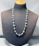Traditional Vintage Native American Zuni Blue Gem Turquoise Sterling Silver Fetish Necklace-Nativo Arts