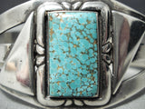 Native American Unique Triangular Silver Sterling Silver Turquoise Flank Bracelet Old-Nativo Arts