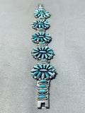 Fascinating Vintage Native American Navajo Turquoise Sterling Silver Link Bracelet-Nativo Arts