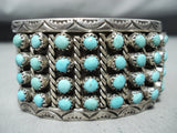 Important Vintage Zuni Native American Turquoise Sterling Silver Bracelet-Nativo Arts
