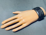 Authentic Thomas Singer Vintage Native American Navajo Detailed Sterling Silver Bracelet-Nativo Arts