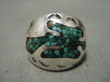 Wonderful Vintage Navajo Turquoise Bird Sterling Silver Native American Ring-Nativo Arts