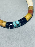 Native American Impressive Vintage Santo Domingo Serpentine Sterling Silver Necklace-Nativo Arts