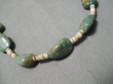 Native American Marvelous Santo Domingo Royston Turquoise Shell Sterling Silver Necklace-Nativo Arts