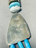 Singer Vintage Native American Navajo Long Turquoise Sterling Silver Necklace-Nativo Arts