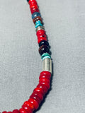 Singer Coral Native American Navajo Turquoise Sterling Silver Necklace-Nativo Arts