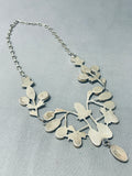 Most Detailed Vintage Native American Navajo Pink Shell Sterling Silver Garden Necklace-Nativo Arts