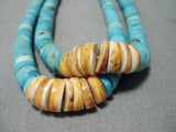 Quality Early Vintage Native American Navajo Blue Gem Turquoise Jacla Pendant Old-Nativo Arts
