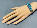 Excellent Vintage Native American Navajo 5 Morenci Turquoise Sterling Silver Bracelet-Nativo Arts