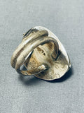 Exceptional Vintage Native American Navajo Blue Diamond Turquoise Sterling Silver Ring-Nativo Arts
