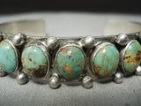 Rare Signed Vintage Native American Navajo Royston Turquoise Sterling Silver Bracelet-Nativo Arts