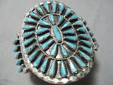 Spectacular Vintage Native American Navajo Turquoise Cluster Sterling Silver Bracelet-Nativo Arts