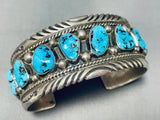 Important Vintage Native American Navajo Tom Moore Turquoise Sterling Silver Bracelet-Nativo Arts