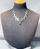Outstanding Workmanship Vintage Native American Navajo Turquoise Sterling Silver Necklace-Nativo Arts