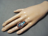 Dynamic Zuni Turquoise Sterling Silver Ring Native American-Nativo Arts