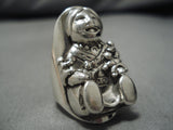 Museum Vintage Huge Storyteller Sterling Silver Native American Navajo Vintage Ring-Nativo Arts