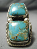 One Of Best Vintage Native American Navajo Martinez Turquoise Sterling Silver Heavy Ring-Nativo Arts