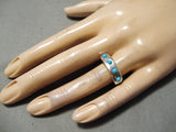 Native American Important Vintage Ben Nighthorse Campbell Sterling Silver Turquoise Ring-Nativo Arts