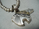 Authentic Thomas Singer Vintage Native American Navajo Sterling Silver Gold Necklace-Nativo Arts